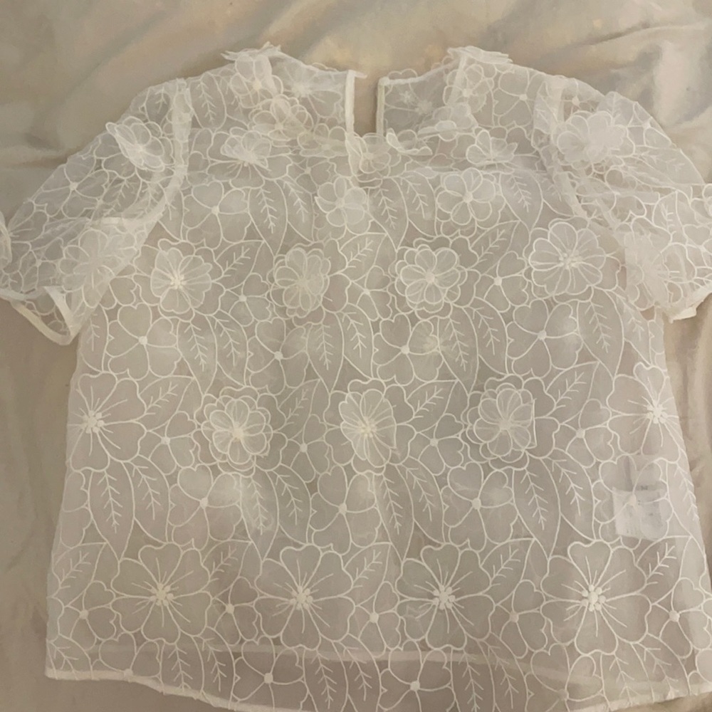 3d flower lace top
